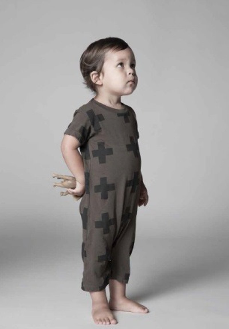 2015 spring and summer NUNUNU "full version of the cross" cotton jumpsuit - Other - Other Materials Black