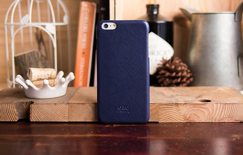 Alto iPhone 6S Plus Genuine Leather Case Back Original - Navy - Phone Cases - Genuine Leather Blue