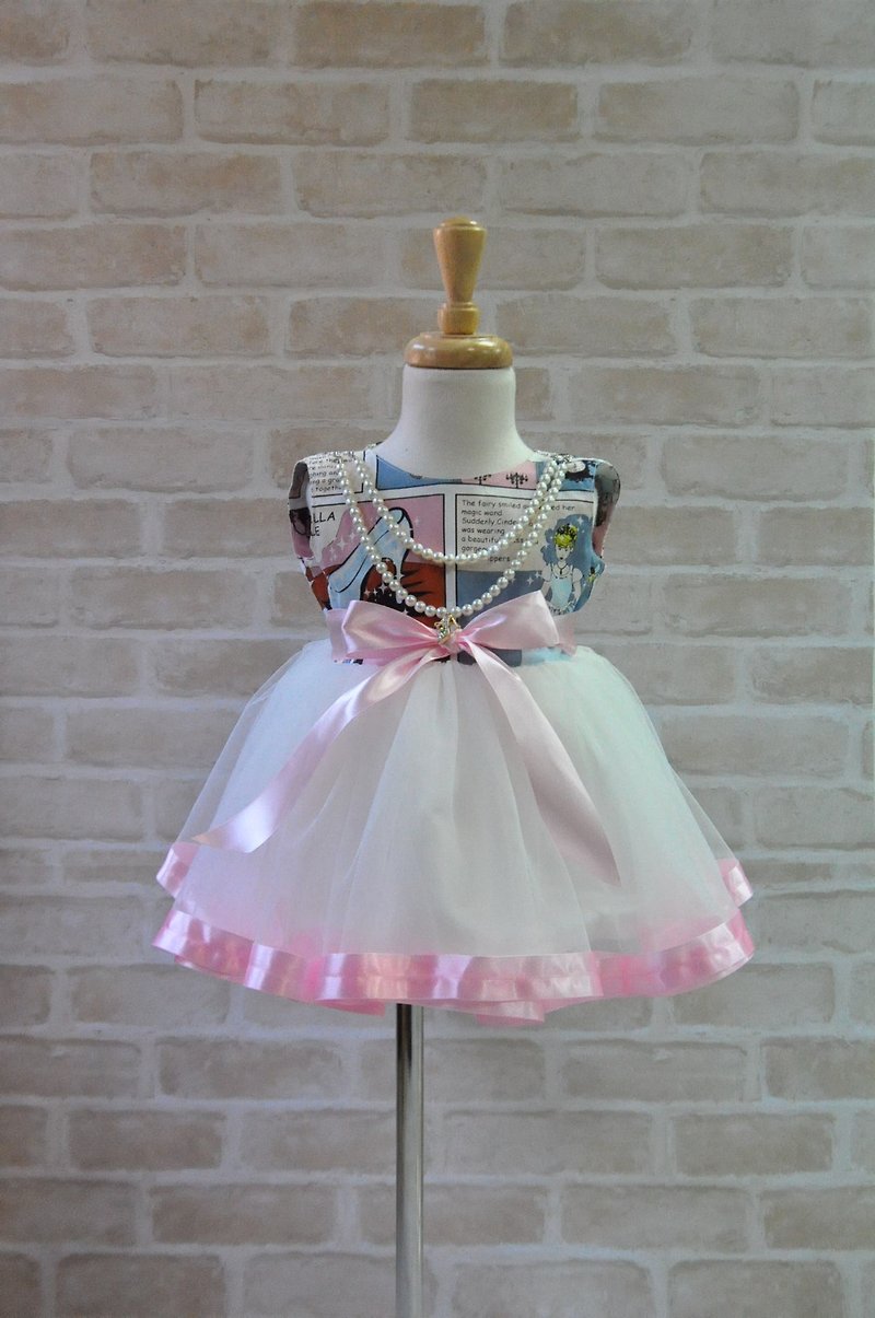 Angel Nina hand made princess dress tutu dress cinderella Japanese natural organic cotton clothing with attached GOTS certification card - อื่นๆ - ผ้าฝ้าย/ผ้าลินิน สึชมพู
