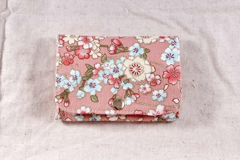 零錢小包-粉底櫻花 - 零錢包/小錢包 - 其他材質 粉紅色