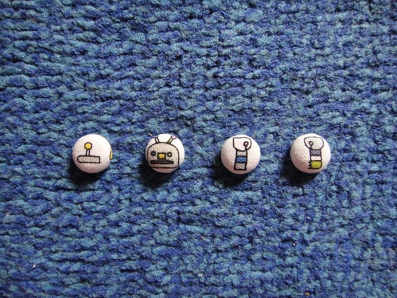 (C) mini screw _ cloth button earrings C20BT / UY52 - ต่างหู - กระดาษ ขาว