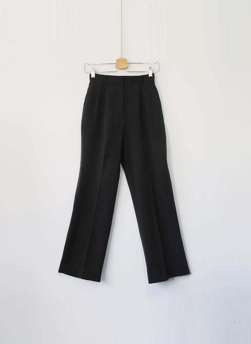 Wahr_ classic dark gray pants - กางเกงขายาว - วัสดุอื่นๆ สีดำ