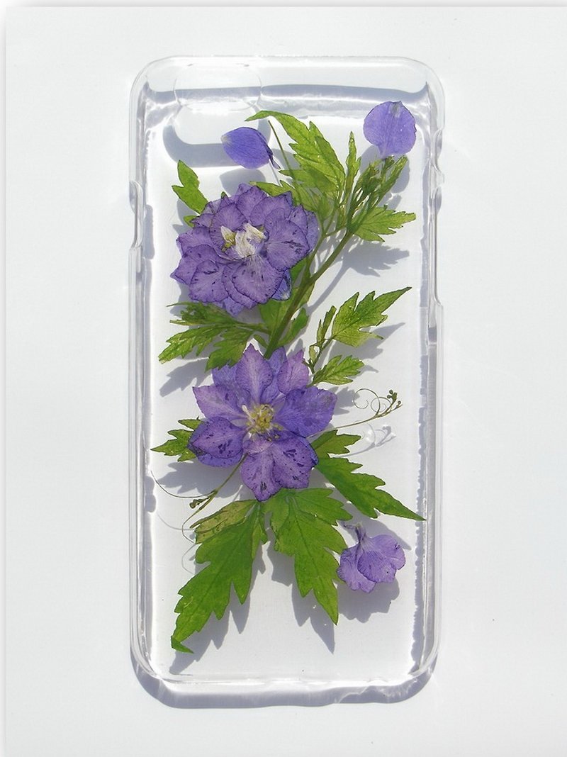 Pressed flower case, iphone 6, iphone 6S, Delphinium, Part 2 - เคส/ซองมือถือ - พลาสติก 