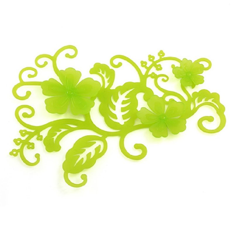Peony wall decoration CLEAR GREEN transparent green - Wall Décor - Plastic Green