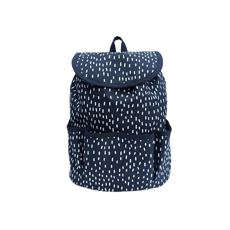 OGG Geometry Fun Manual Limited Baby Adult Dual-Use Backpack Raining Point - ผ้ากันเปื้อน - วัสดุกันนำ้ สีดำ
