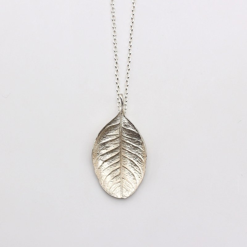 Department of Forestry Silver Necklace - Osmanthus Leaf - Necklaces - Paper Gray