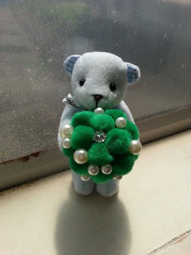 [Wedding] Animal Forest Bouquet Series-Plaid Teddy Bear (Cauliflower) - ที่ห้อยกุญแจ - วัสดุอื่นๆ หลากหลายสี
