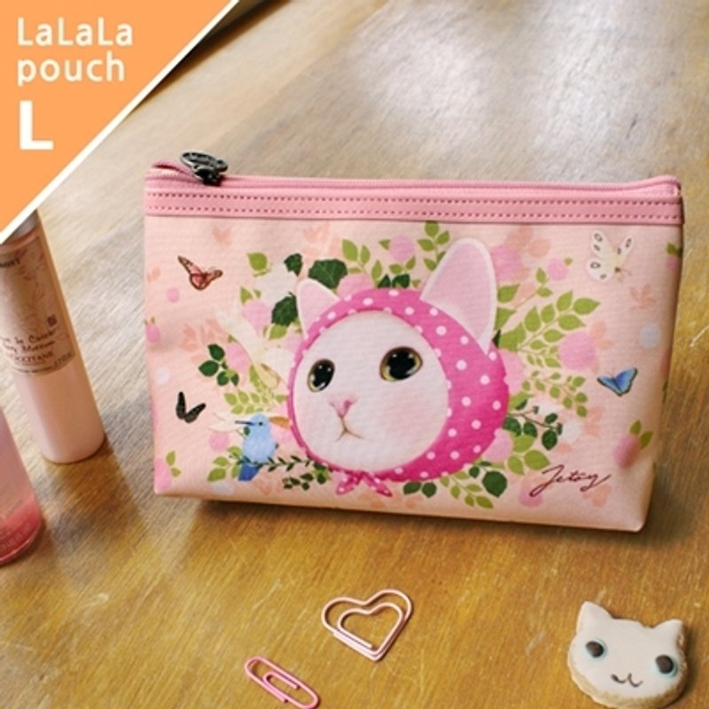 Jetoy, Choo choo sweet cat so comfortable cosmetic bag (Big)_Pink hood (J1208502) - กระเป๋าเครื่องสำอาง - วัสดุกันนำ้ สึชมพู