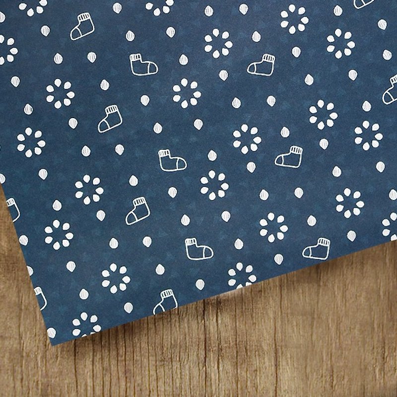 Small socks, christmas wrapping paper - Gift Wrapping & Boxes - Paper Blue