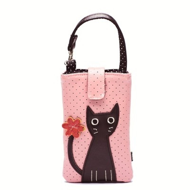 Noafamily, Noah Big Eye Cat and Flower Phone Bag_PK (J443-PK) - เคส/ซองมือถือ - วัสดุอื่นๆ สึชมพู