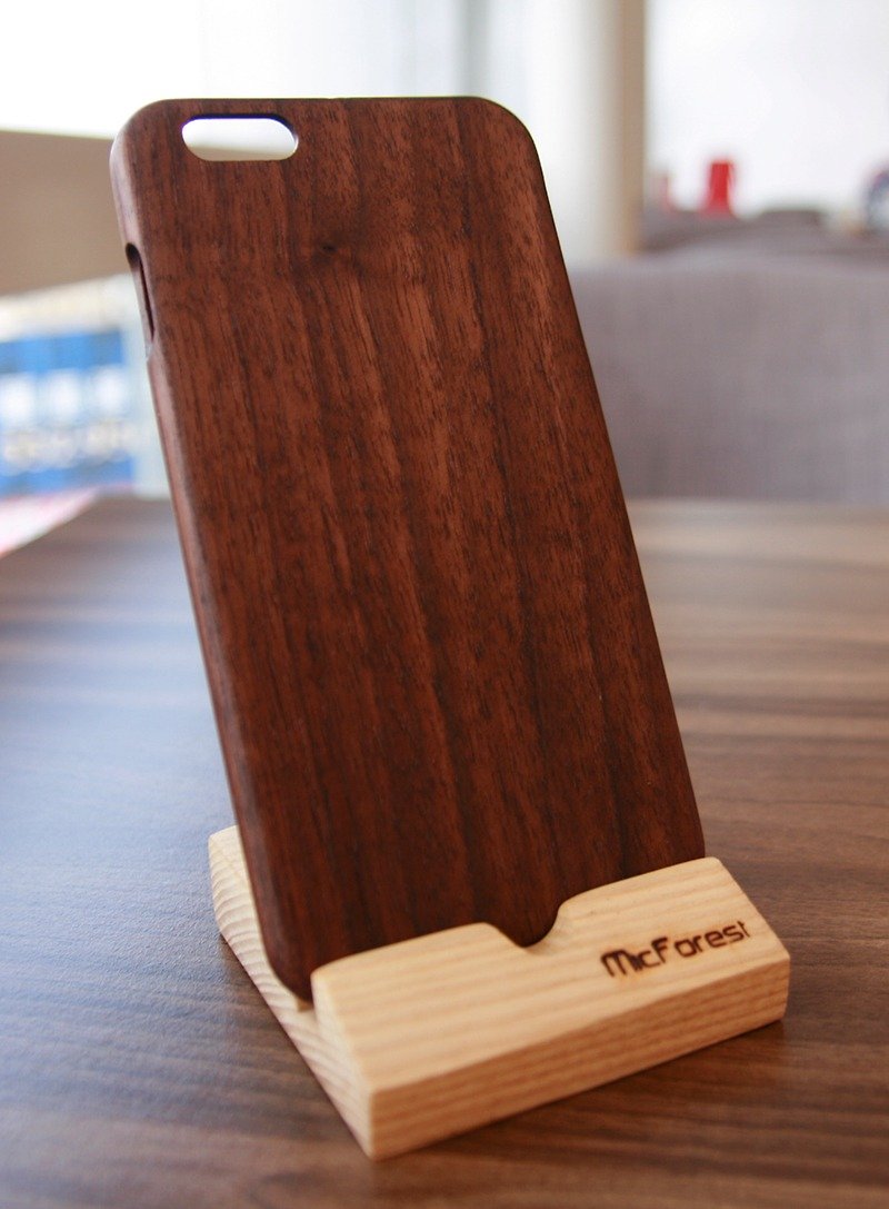 微森林．iPhone 6 Plus 純原木 木製手機殼 胡桃木 D-BWP01-008 贈木製手機座 - Other - Wood Brown