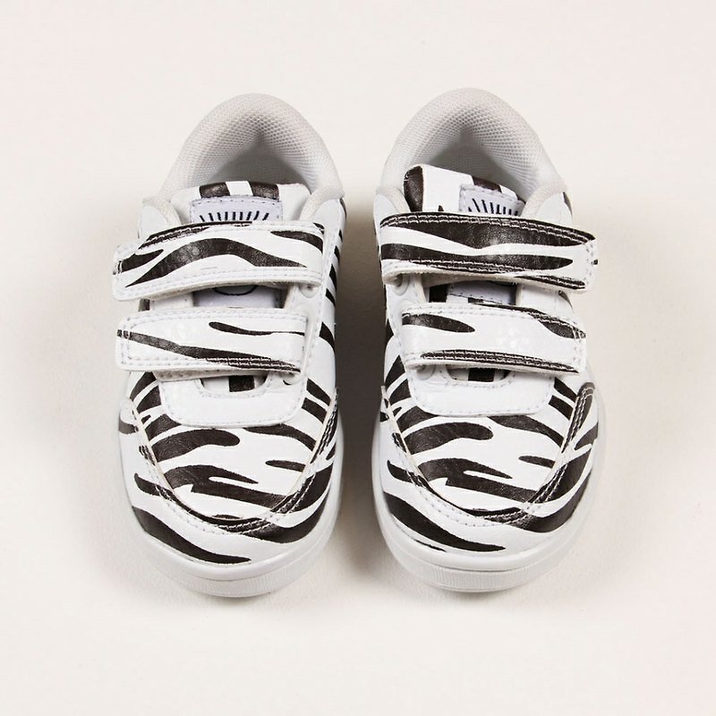 瑞典 mini rodini ZEBRA SNEAKER WHITE 斑馬紋鞋 - Kids' Shoes - Other Materials 