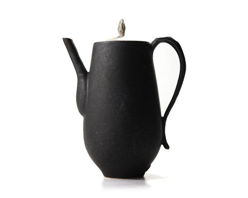 Evening twilight black glazed silver color teapot (long arc) - Bar Glasses & Drinkware - Other Materials Black