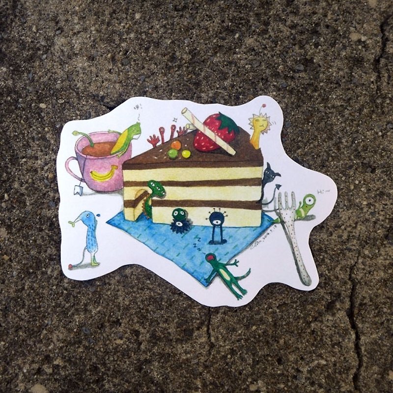 Goblin cake sticker (single) - Stickers - Paper Multicolor