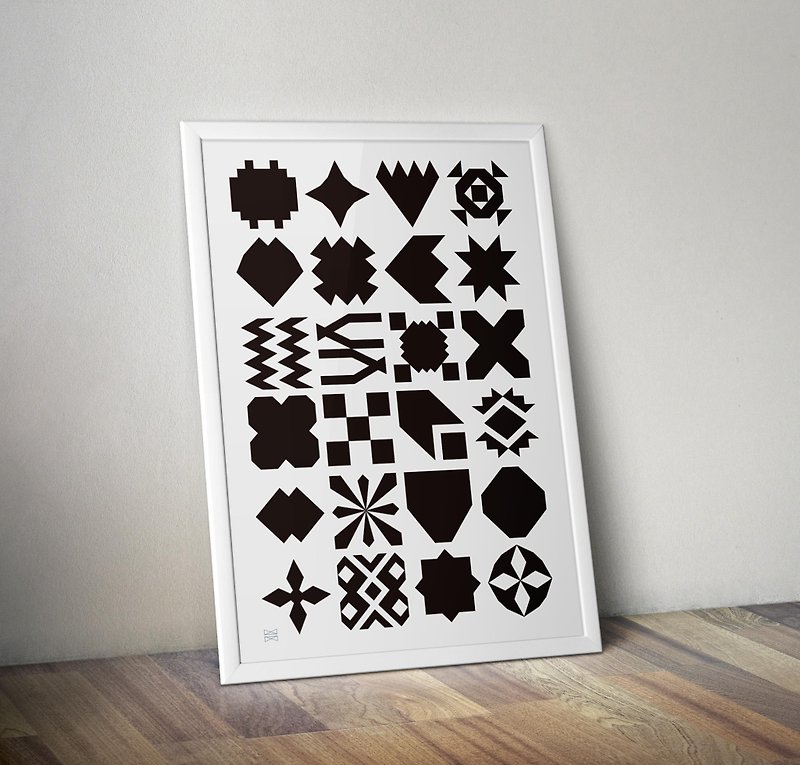 Taiwan old tile code poster - Wall Décor - Paper Black