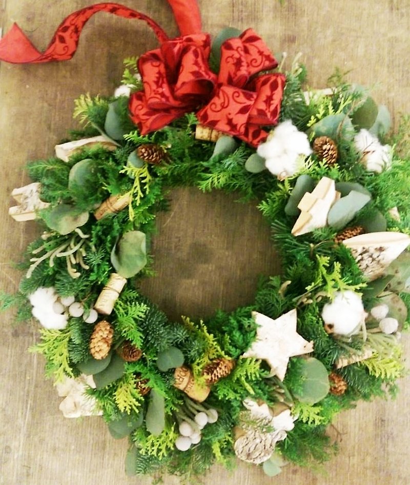 素朴なノベソン クリスマス リース - 観葉植物 - 寄せ植え・花 レッド