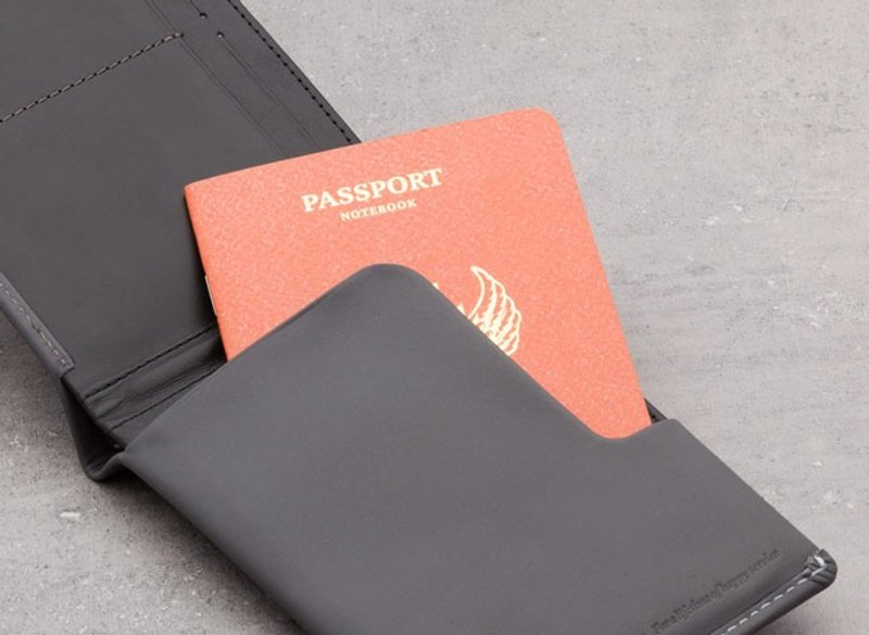 澳洲Bellroy Travel Wallet旅行護照專用附筆真皮皮夾 (Slate 石瓦灰) By plain-me - 皮夾/長短夾/錢包 - 真皮 灰色