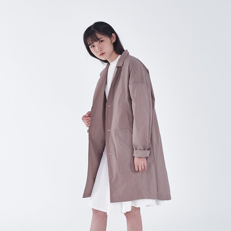 TRAN - Windbreaker shoulders suit jacket - Women's Casual & Functional Jackets - Polyester Khaki