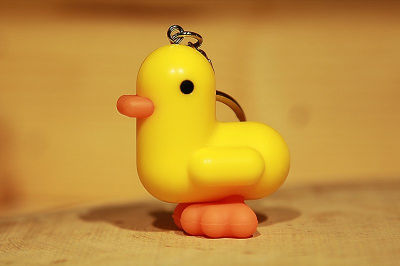 比利時CANAR可愛獨家心形小鴨造型鑰匙圈(經典黃) - 鑰匙圈/鑰匙包 - 塑膠 黃色