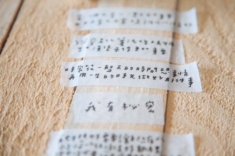 Tonight I am a hand-written text paper tape / once owned five sentences (3cm wide) - Washi Tape - Paper White