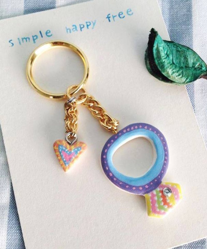 Hand-painted diamond ring strap / diamond ring / keychain / Charm - Keychains - Other Materials Multicolor