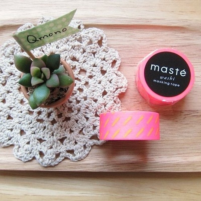 maste and paper tape Basic department of the brightest fluorescent pink fluorescent line (MST-MKT08-PK)] - Washi Tape - Paper Pink