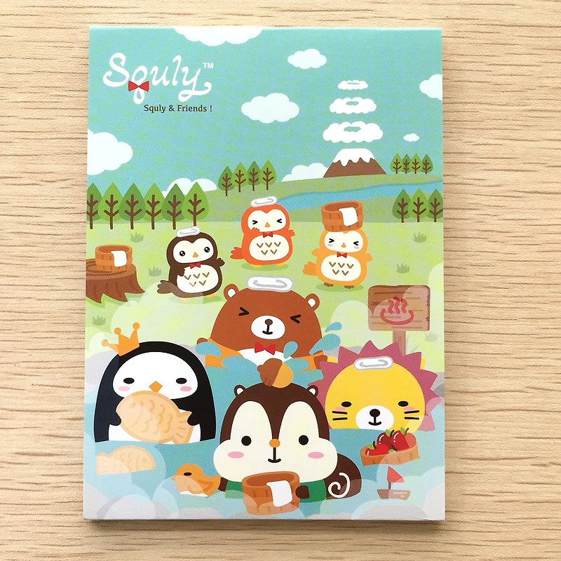 Squly & Friends Memo Pad (Hot spring) (D013SQS) - Notebooks & Journals - Paper Blue