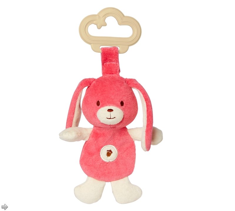 美國MyNatural-有機棉兩用環保固齒器-桃紅小兔 - 寶寶/兒童玩具/玩偶 - 棉．麻 粉紅色