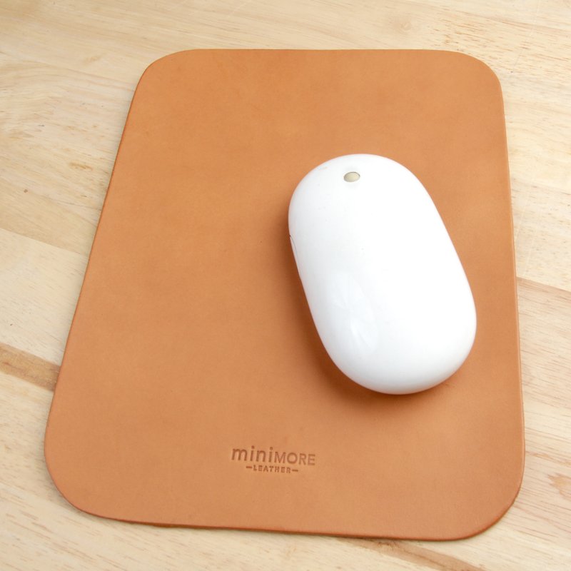 Leather Mouse pad / Handmade Vegetable Tanned Leather  / Tan Color - Other - Genuine Leather Gold