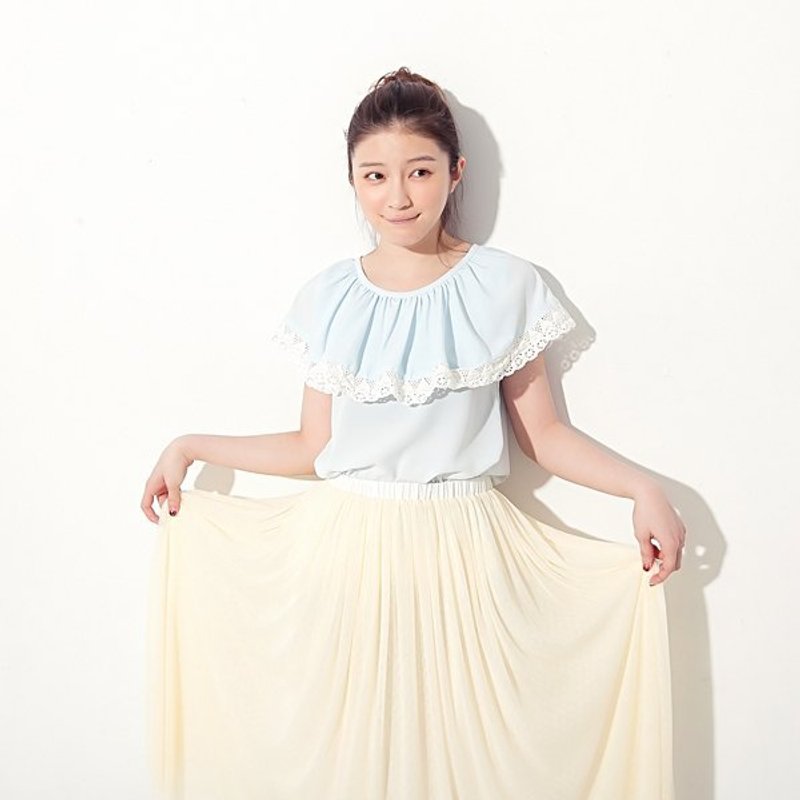 Xu Xu children [dot] good soft good soft gauze layered dress (Beige) - Skirts - Other Materials Khaki