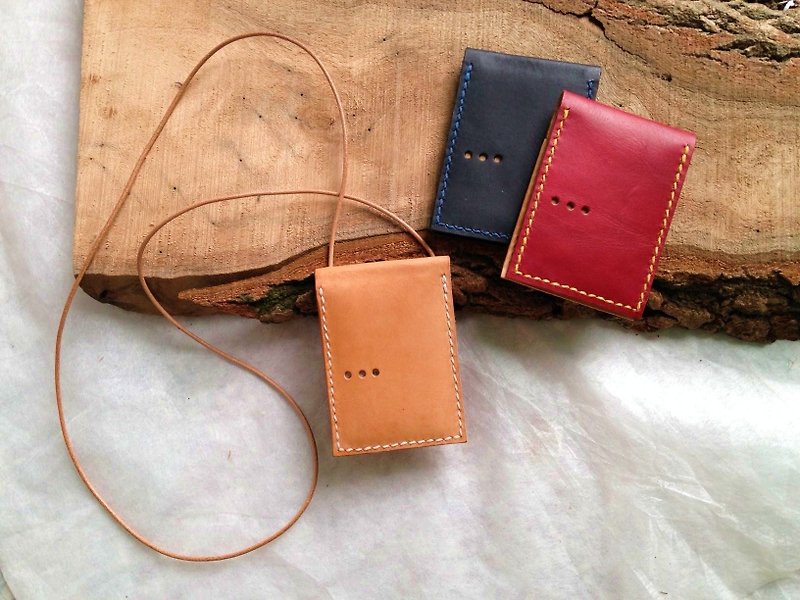 Badge badge _ leather hand-stitched leather + rope round - ID & Badge Holders - Genuine Leather 