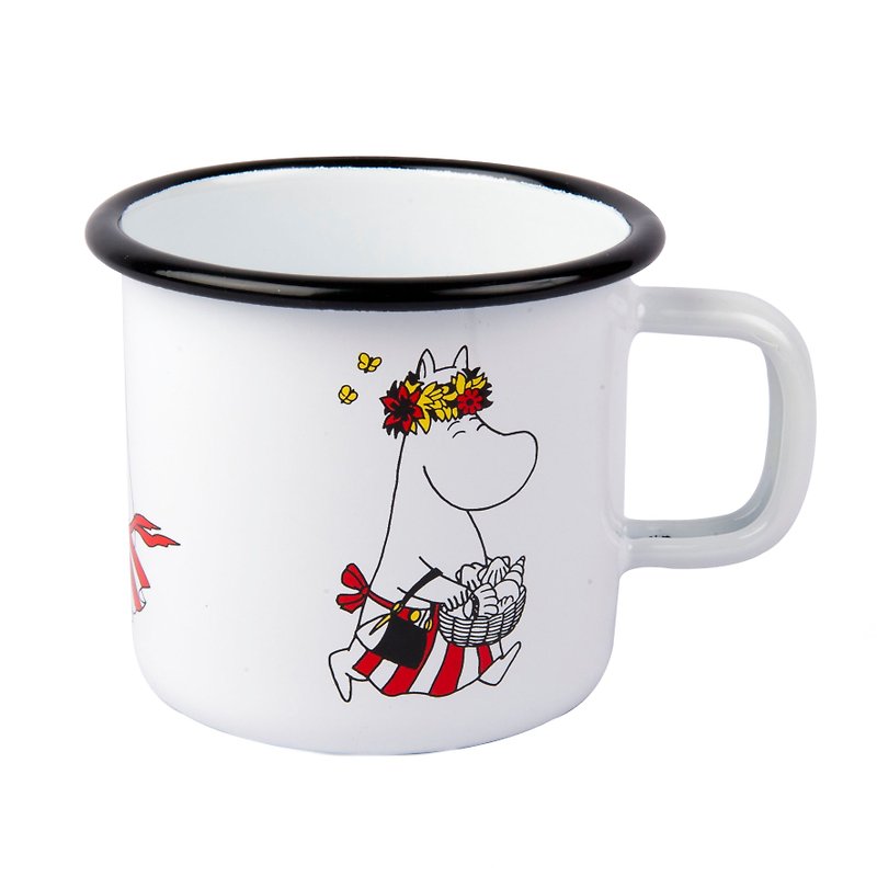 Moomin Finland Lulu rice enamel mug 3.7 dl (Lulu rice mother) birthday gift exchange gift - แก้วมัค/แก้วกาแฟ - วัตถุเคลือบ ขาว