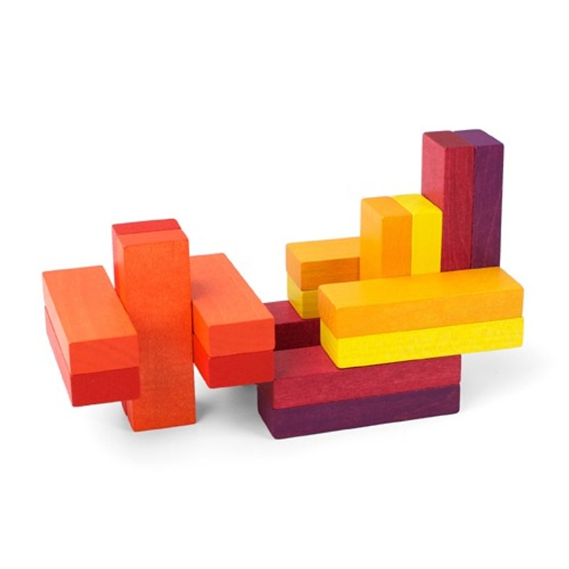 木製コースター 遊べるART*Coaster Cube-Sun - コースター - 木製 オレンジ