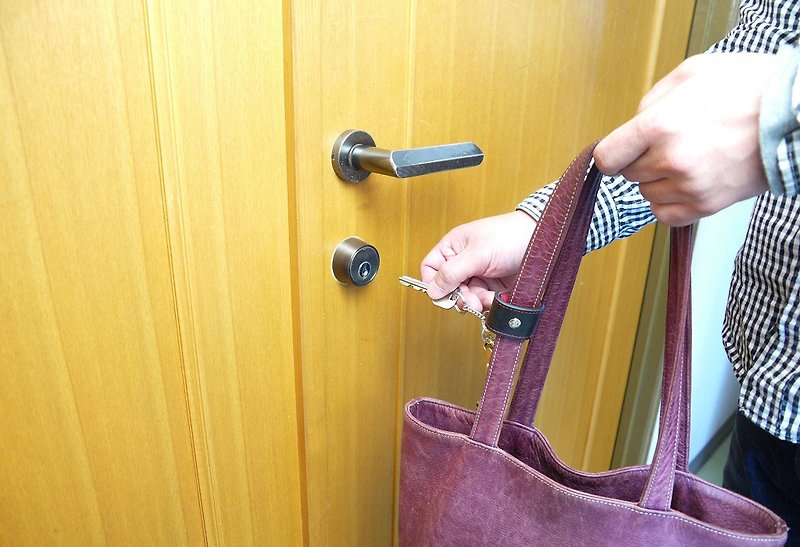 日本製【BIND 鑰匙圈】革職人 手提袋專用 托特包 鑰匙鍊 - 鑰匙圈/鑰匙包 - 真皮 多色