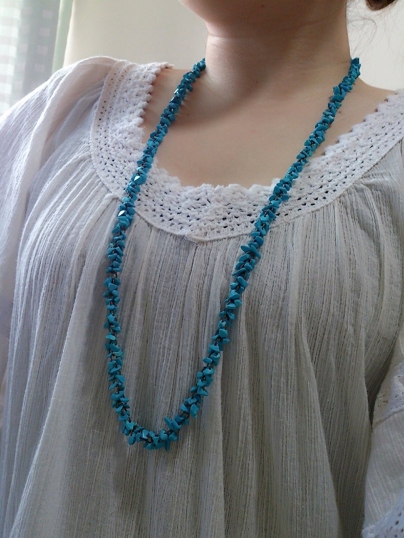 Summer Stone Turquoise Blue Stone Necklace - Bracelets - Other Materials Blue
