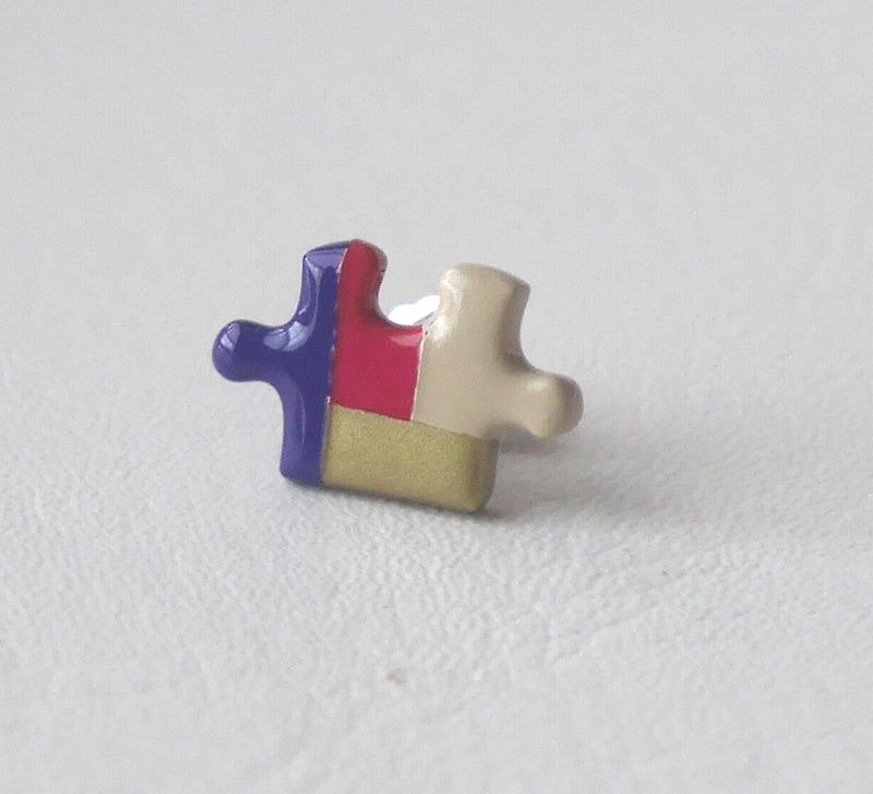 Puzzle earrings Purple - Earrings & Clip-ons - Plastic Purple