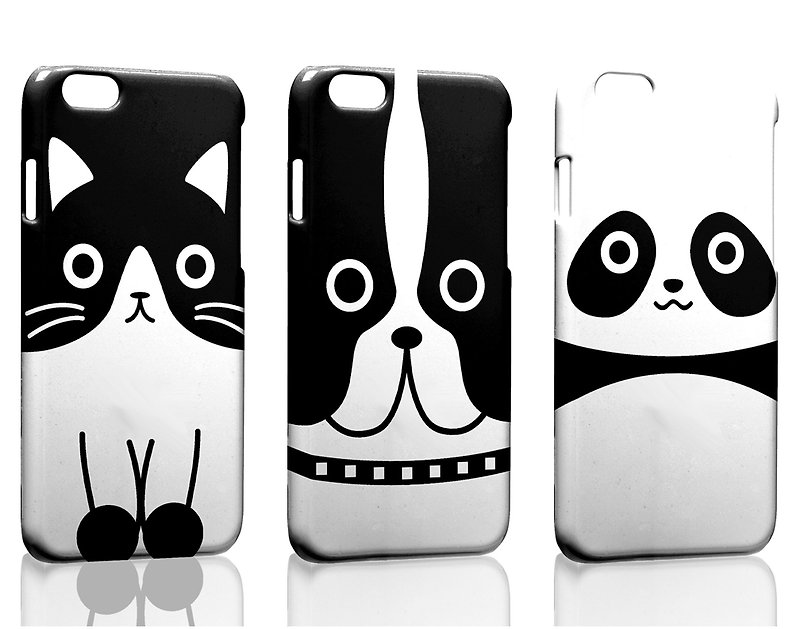 Black and white animal Samsung S9 note 8 iPhone 7 8 plus X Xs Max Xr phone case - เคส/ซองมือถือ - พลาสติก สีดำ