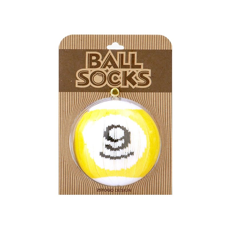 POOL BALL SOCKS 撞球襪9號球 - 襪子 - 棉．麻 黃色