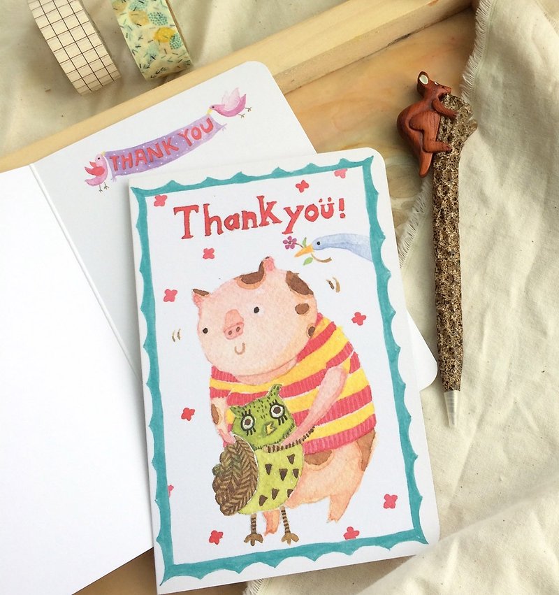 Thank you card (thank you card) - การ์ด/โปสการ์ด - กระดาษ สีส้ม