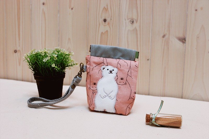 【孟孟小さなオブジェクトの入場パッケージ - ウォーターフロントパウダー]旅行/アクセサリー/ギフト - コインケース・小銭入れ - 刺しゅう糸 ホワイト