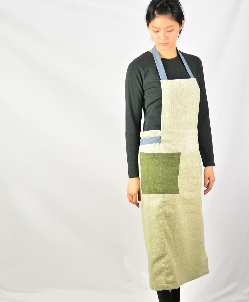 Hand-woven belt work clothes _L version _ meters _ fair trade - Aprons - Cotton & Hemp White