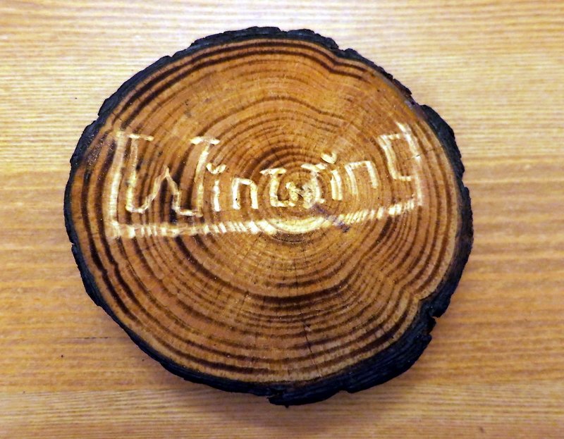 cm701037客製刻字焦糖自然原木杯墊 - 其他 - 木頭 