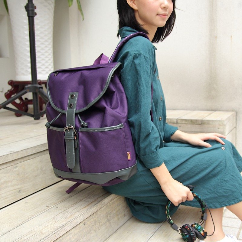 圖騰率性後背包- 紫色_100406-40 - 後背包/書包 - 聚酯纖維 紫色
