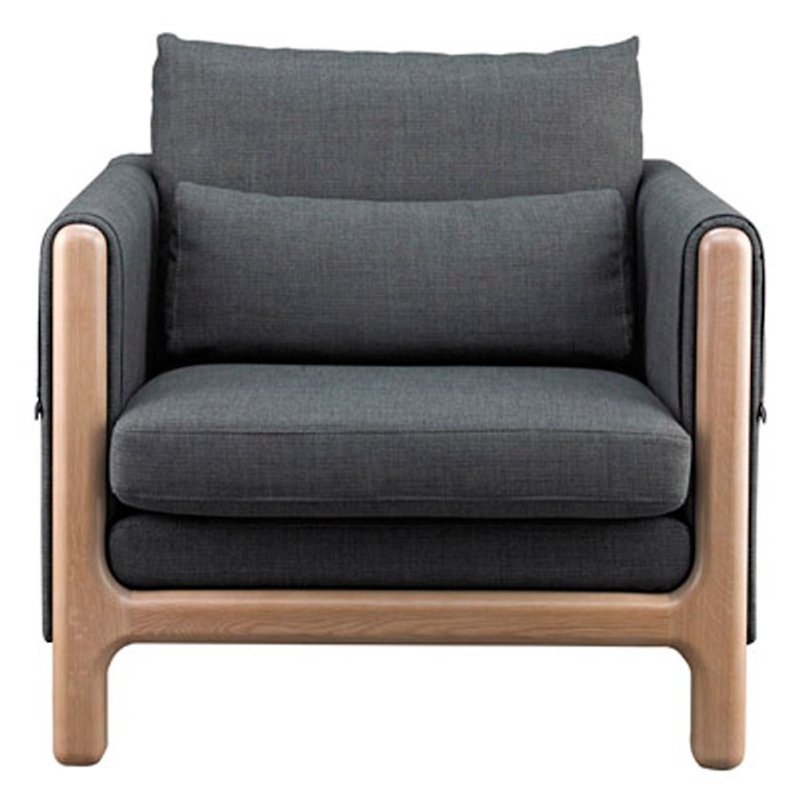 UWOOD H-shaped ash-wood armrest single solid wood sofa [DENMARK ash-wood] WRSF01O1 - เฟอร์นิเจอร์อื่น ๆ - ไม้ สีทอง