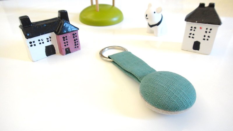 Feel cloths key ring - grass green cotton Linen - Keychains - Other Materials Green