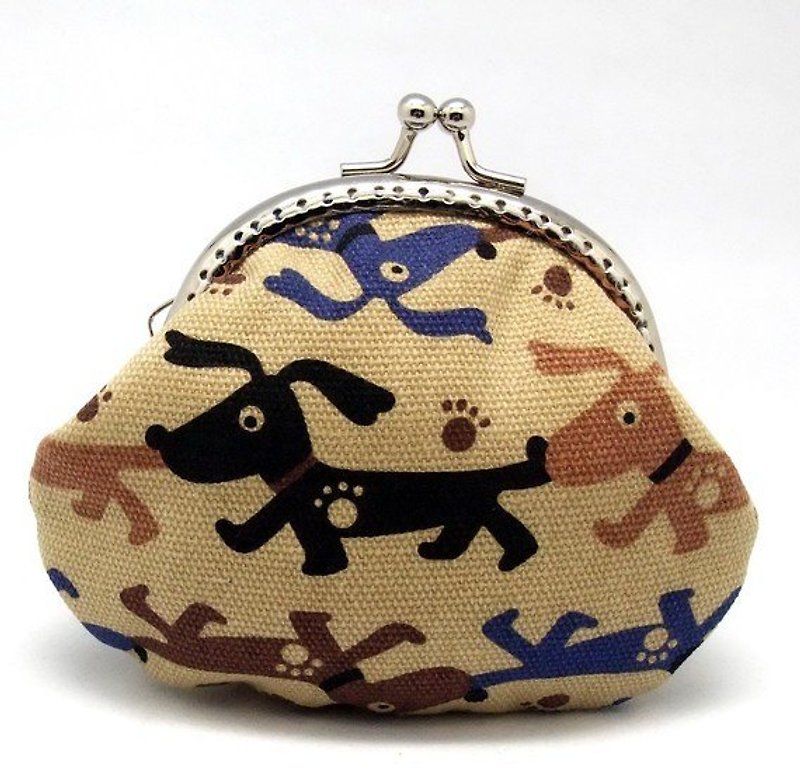 Small clutch / Coin purse (S-99) - กระเป๋าใส่เหรียญ - ผ้าฝ้าย/ผ้าลินิน สีทอง