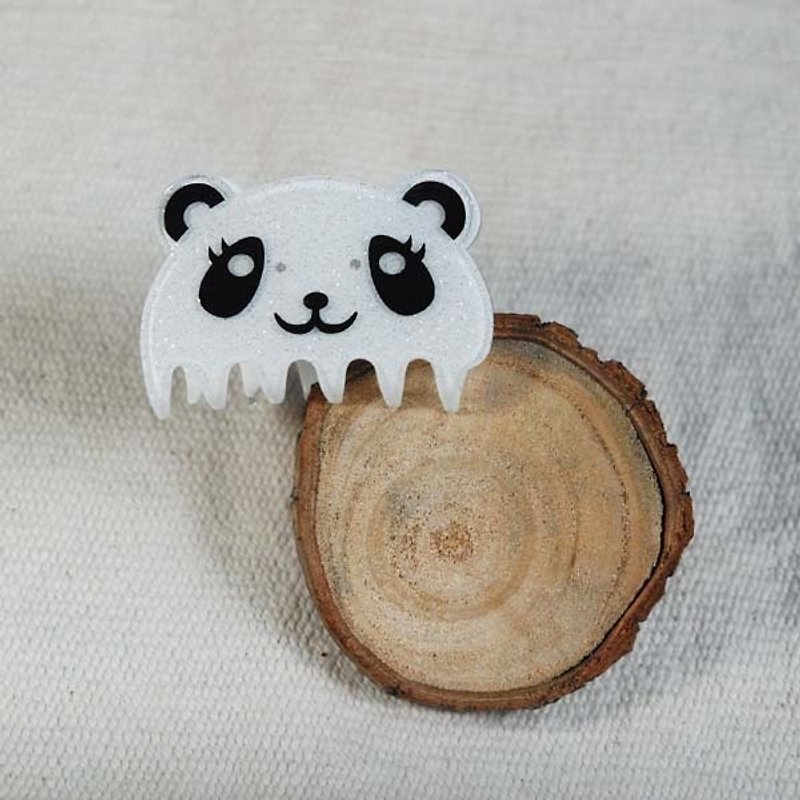 【MITHX】Round panda bear, shark clip, catch clip - Hair Accessories - Acrylic 