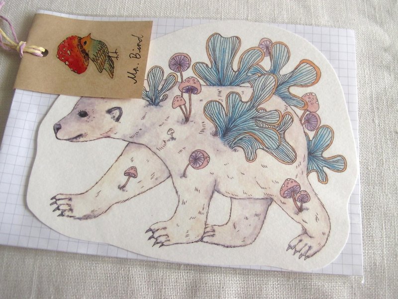 Polar Bear animal shaped postcard - Cards & Postcards - Paper White