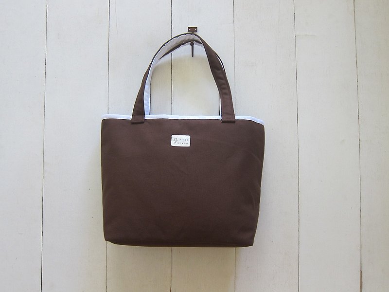 Macaron Series - Medium Tote Bag: Coffee + White - Messenger Bags & Sling Bags - Other Materials Multicolor