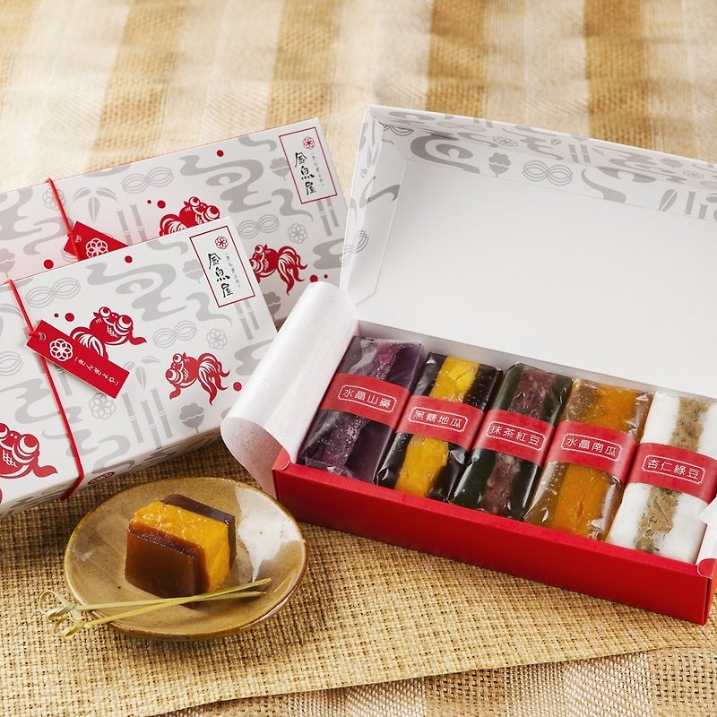 [Goldfish House kingyoya] Chinese New Year Heartwarming Gift Box Crystal Cake (Comprehensive -5) - เค้กและของหวาน - อาหารสด สีแดง